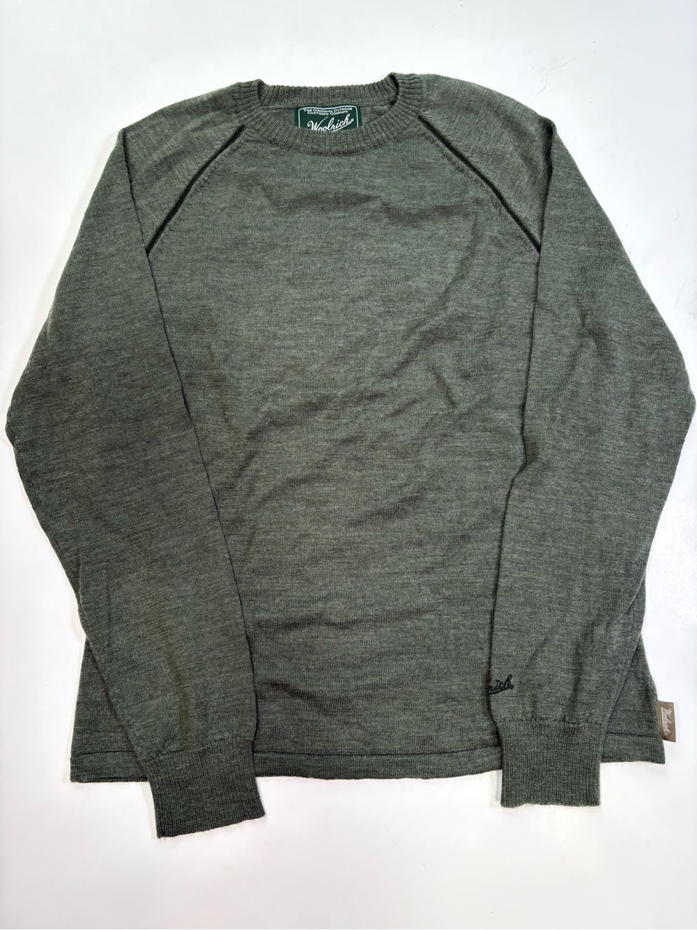 Woolrich W’s Crewneck Sweater Spruce Heather 100% Merino Wool